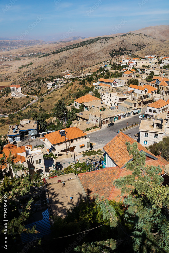 View to Rachaiya village in Bekaa valley vertical, Lebanon