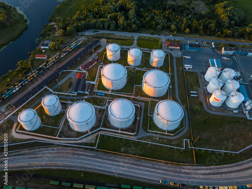 Gas storage terminal in the sea port. Baltic sea, Daugava river. photo