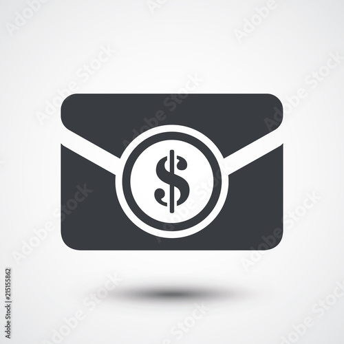 Envelope mail with dollar sign