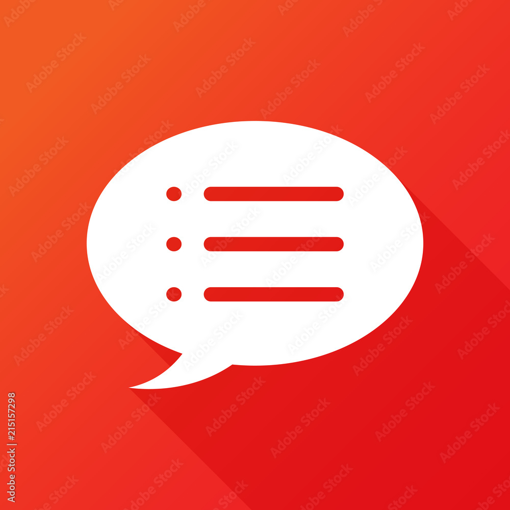 Speech bubble icon with menu icon