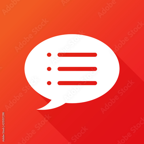 Speech bubble icon with menu icon