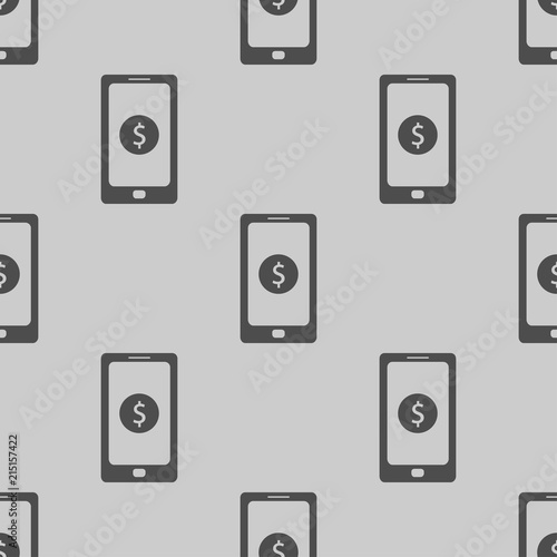 phone money payment icon vector illustration seamless pattern