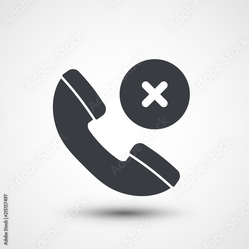 Phone call reject icon. Ignore call phone Icon