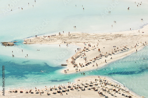 Obraz na plátně Turquoise waters of famous pristine Balos beach, Crete, Greece