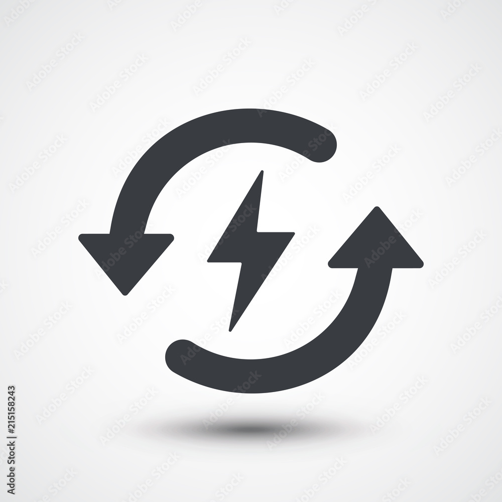 Bolt Sync Icon. Bolt icon. Lightning symbol. Electric energy sign. High voltage icon Bolt Sync Icon. Bolt icon. Lightning symbol. Electric energy sign. High voltage icon