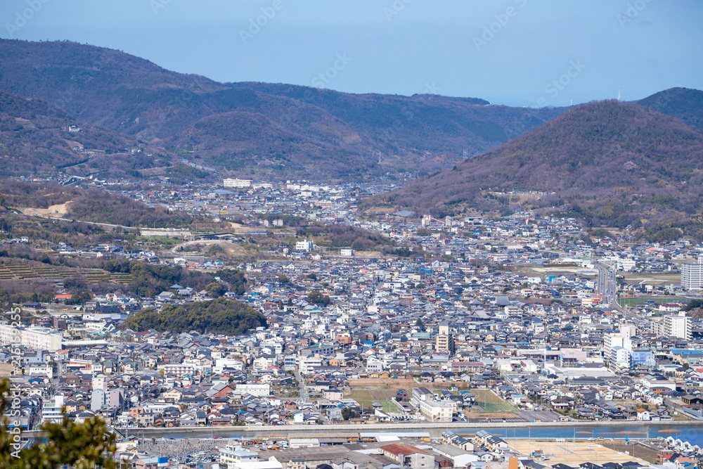 Landscape of a suburb in Takamatsu city,Kagawa,Shikoku,Japan
