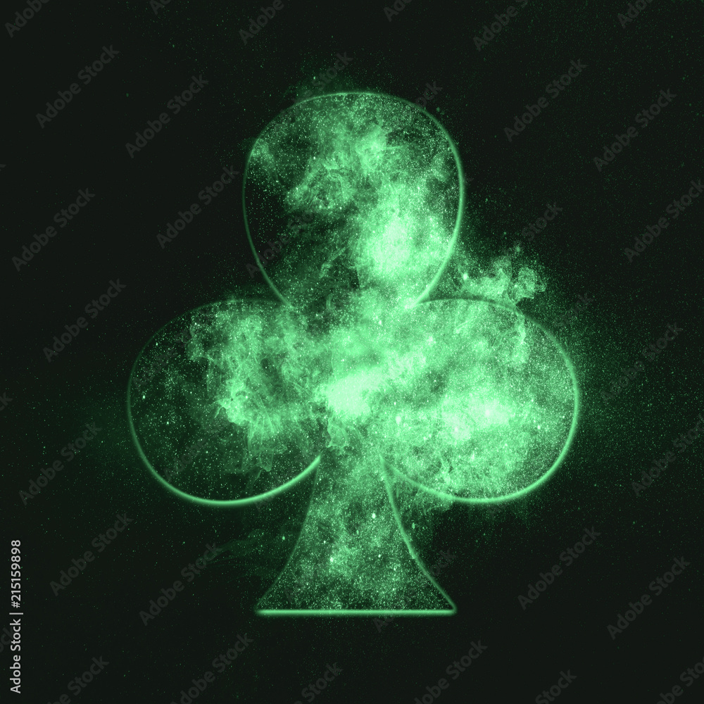 Clubs symbol. Playing card. Green symbol Stock Illustration | Adobe Stock