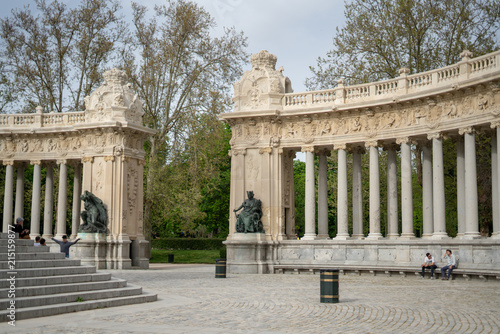 MADRID, SPAIN Monument to king Alfonso XII Park El retiro