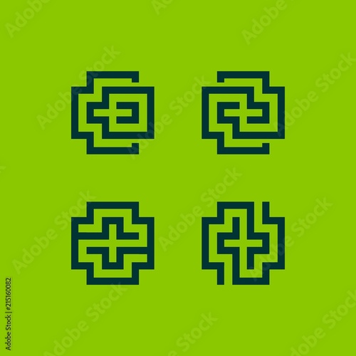 Plus ornament medical geometric design vector
