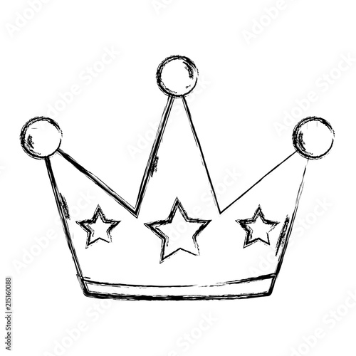 grunge luxury crown object with stars style