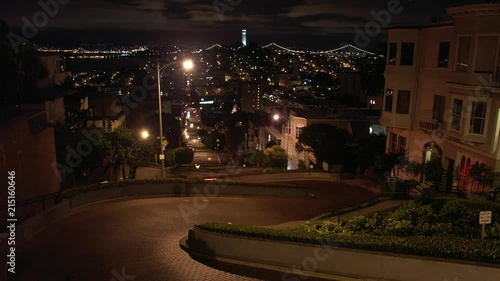 Timelapse of Lombard Street night San Francisco California