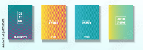 Minimal Covers, Vector Hipster Abstract Brands Design. Magenta, Cyan, Yellow Corporate Identity Blend Tech Halftones. Business Minimal Covers, Cool Retro Ad Music Party Poster Bright Gradient Stripes.