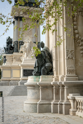 MADRID, SPAIN Monument to king Alfonso XII Park El retiro
