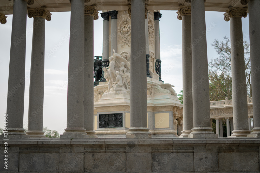 MADRID, SPAIN  Monument to king Alfonso XII Park El retiro