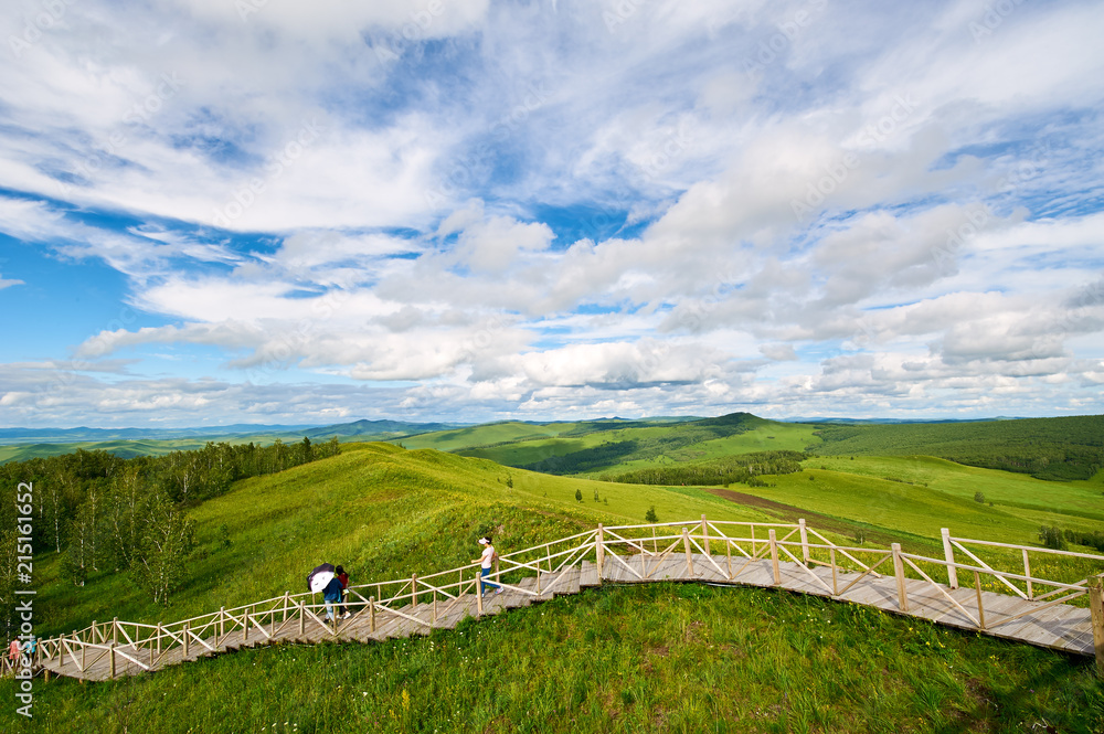 Obraz premium The summer Hulunbuir grasslands of inner Mongolia, China