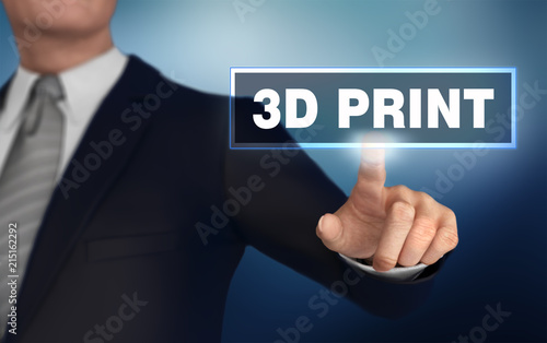 3d print pushing concept 3d illustration