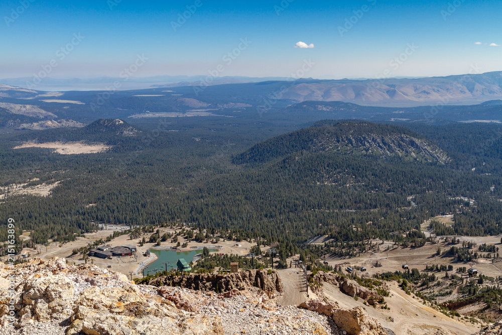 Aerial View of Mammoth Lake Basin from Mammoth Mountain, Eastern Sierra, California
