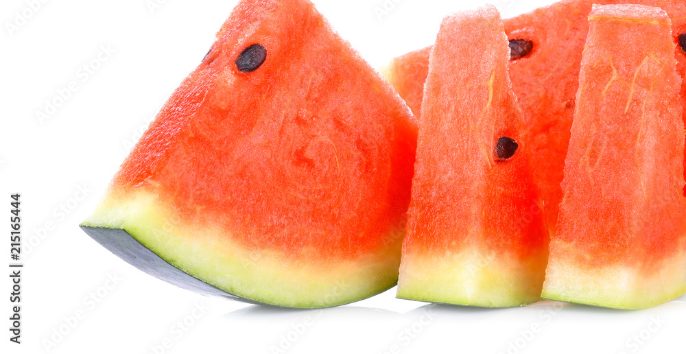 Watermelon slice on white background Watermelon slice on white background