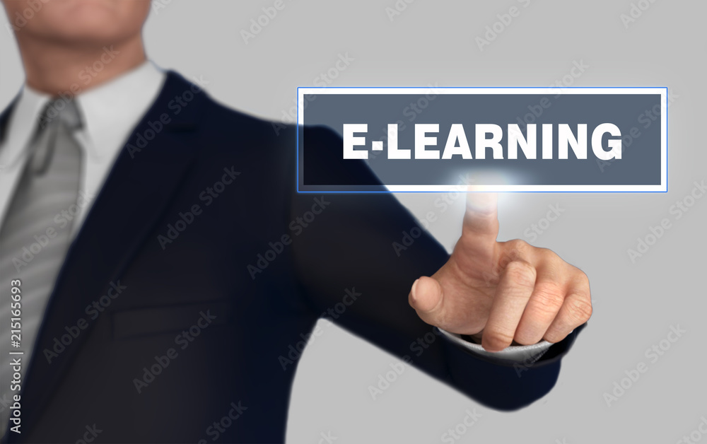 e learning pushing concept 3d illustration e learning pushing concept 3d illustration