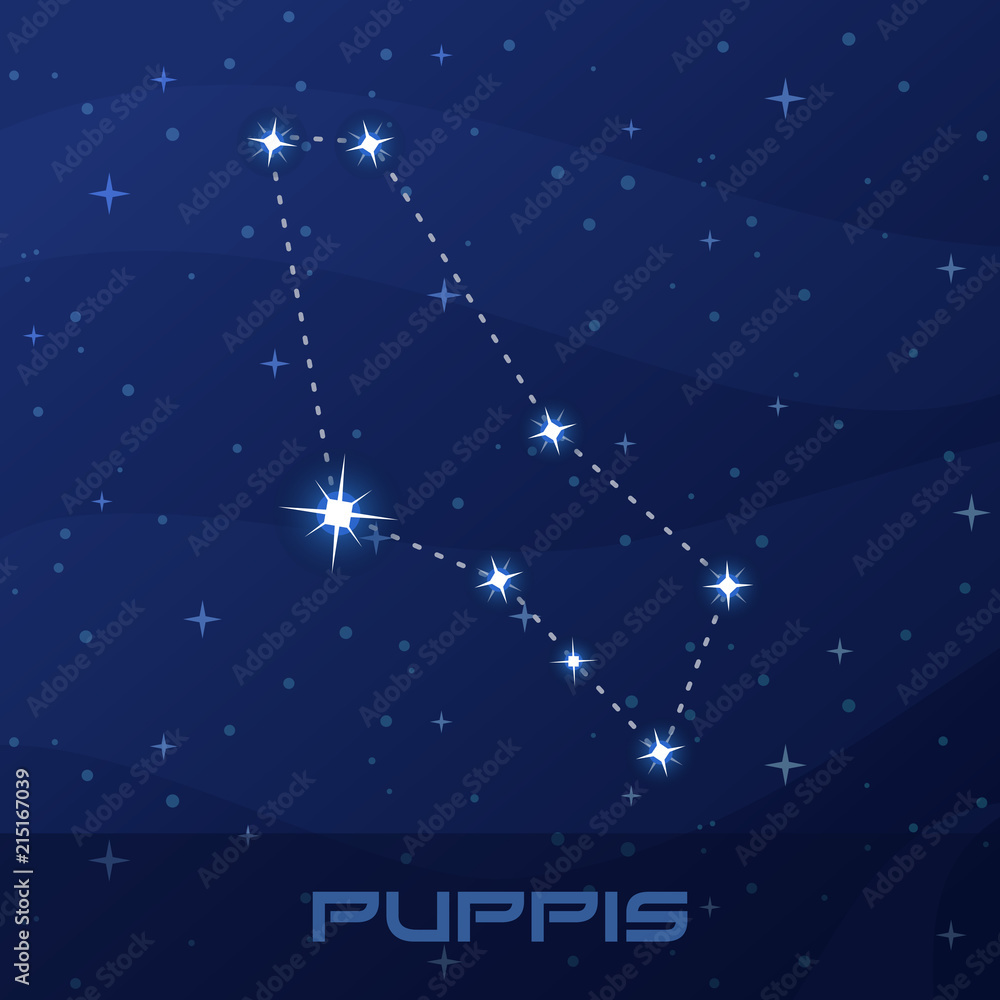 Constellation Puppis, Stern, night star sky
