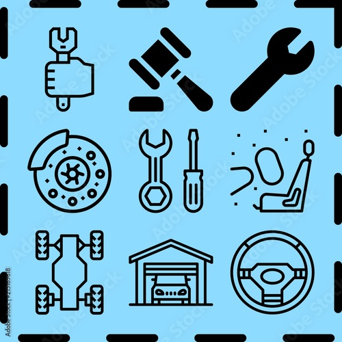 Simple 9 icon set of repair related [iconsRandom:4] vector icons. Collection Illustration