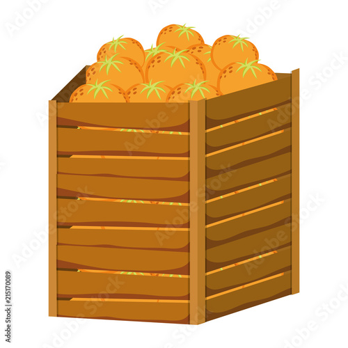 oranges fruits inside big wood box