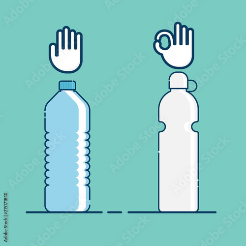  stop plastic bottle and use reusable water bottle