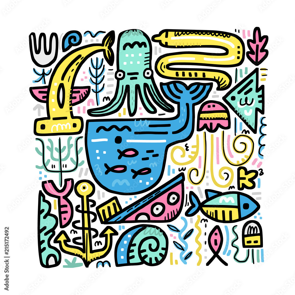 Marine Life Illustration Marine Life Illustration