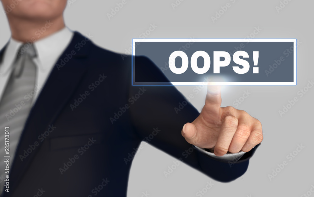 oops pushing concept 3d illustration oops pushing concept 3d illustration