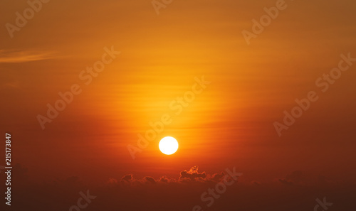 scenic of sunrise from cloud pattern and golden sky