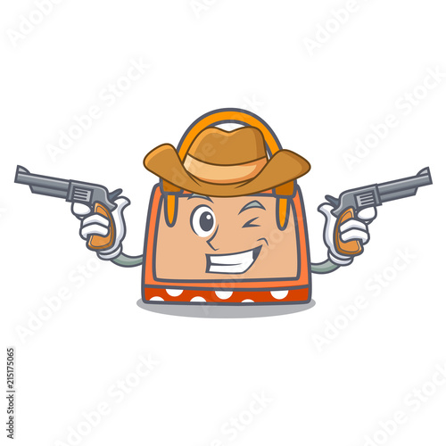 Cowboy hand bag character cartoon