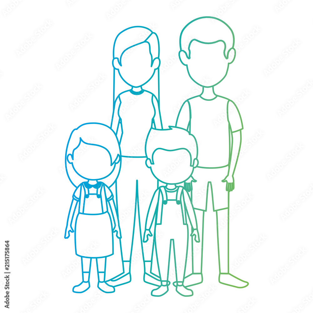 parents couple with kids characters parents couple with kids characters