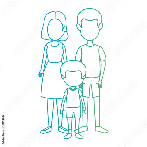 parents couple with son characters