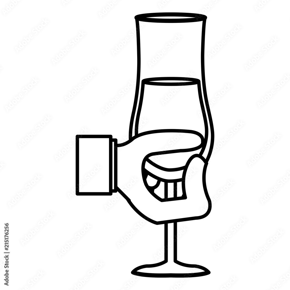 hand with champagne cup hand with champagne cup