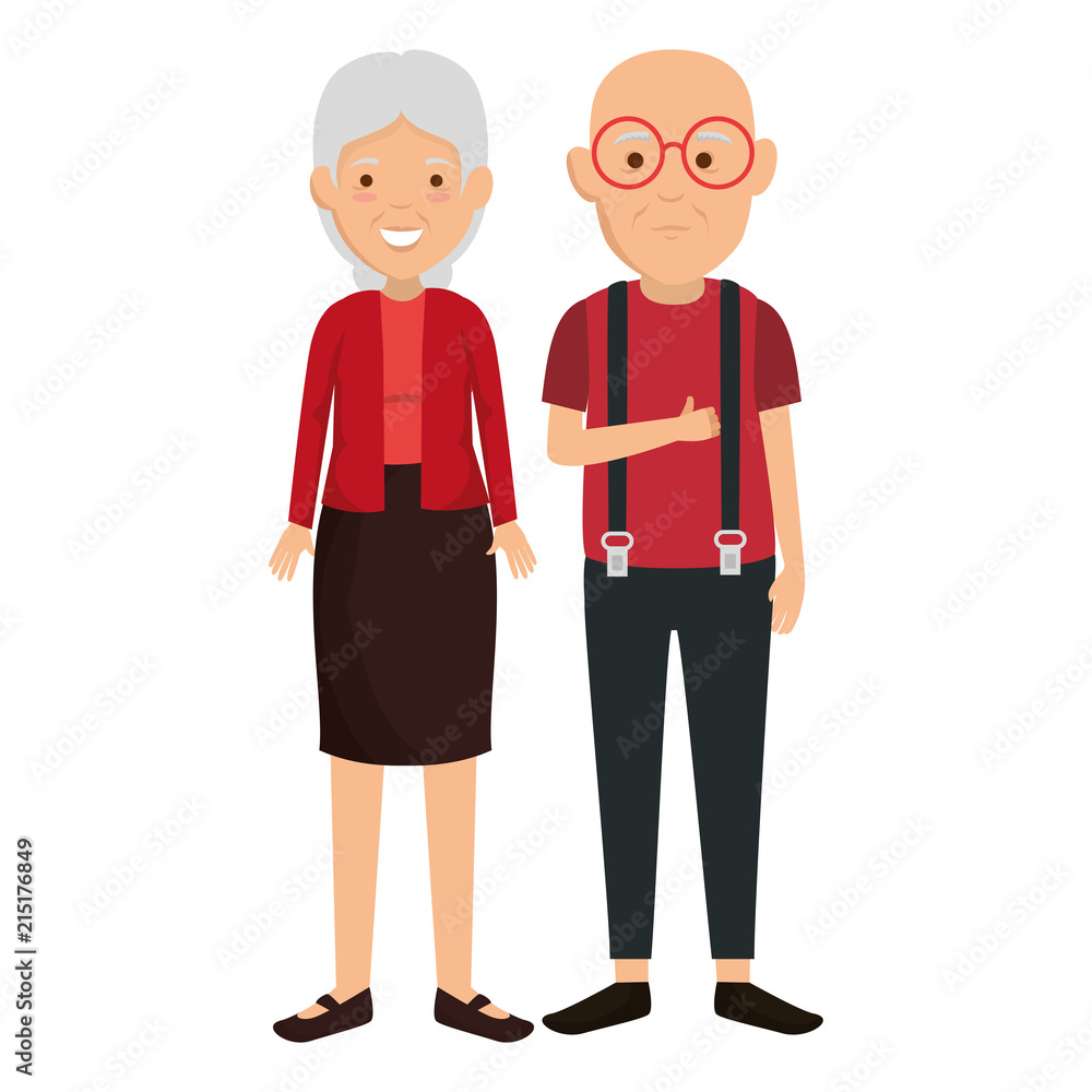 cute grandparents couple avatars characters cute grandparents couple avatars characters