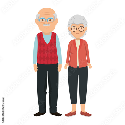 cute grandparents couple avatars characters