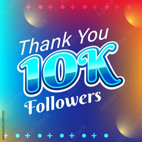 10k followers card banner template for celebrating many followers in online social media networks