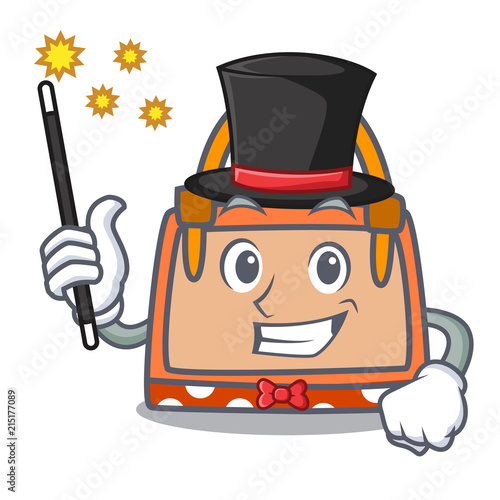 Magician hand bag mascot cartoon