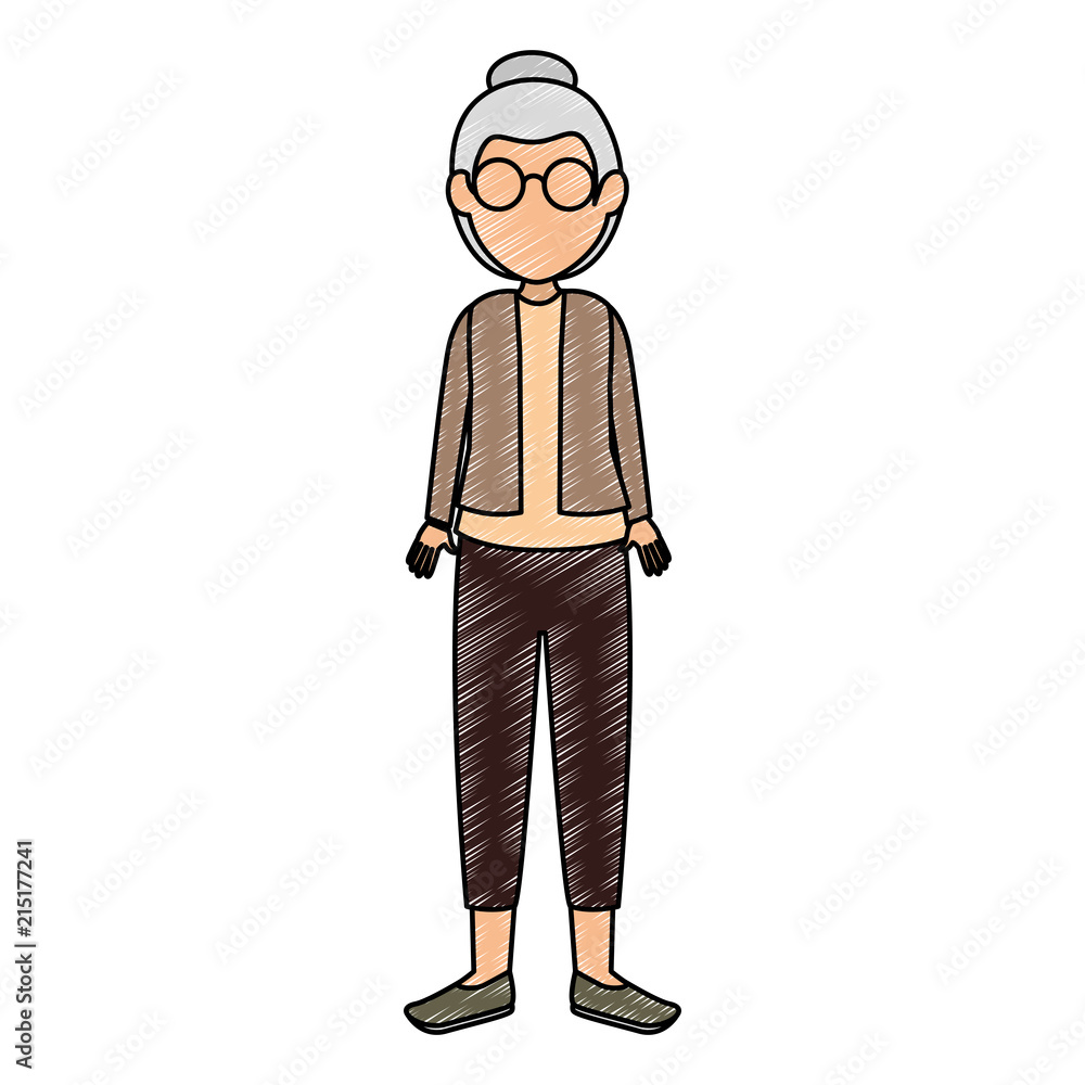 cute grandmother avatar character