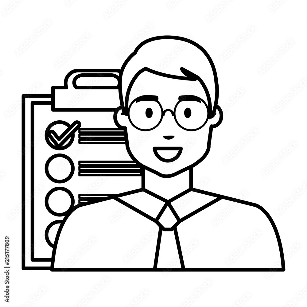 businessman with clipboard checklist businessman with clipboard checklist