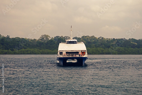 The big yacht floating in the sea. photo