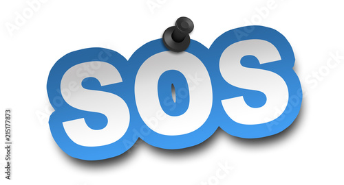 sos concept 3d illustration isolated