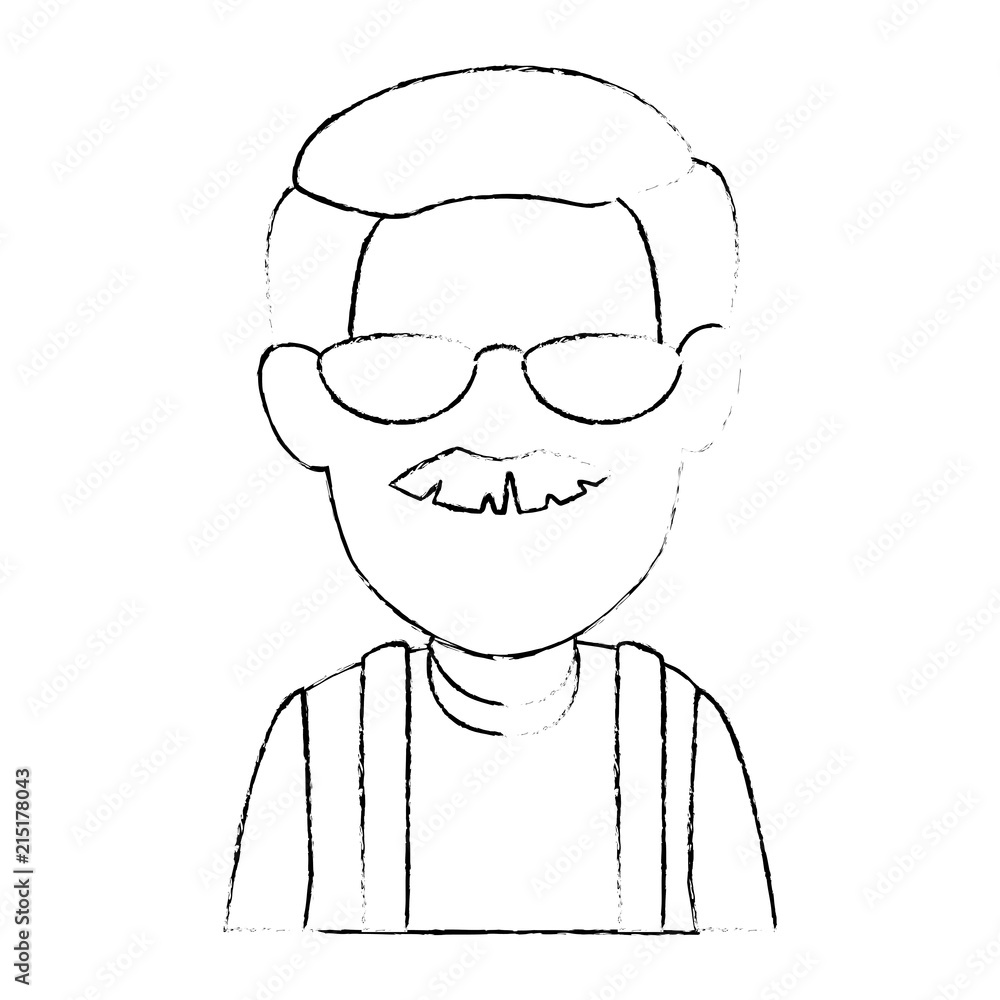 cute grandfather avatar character