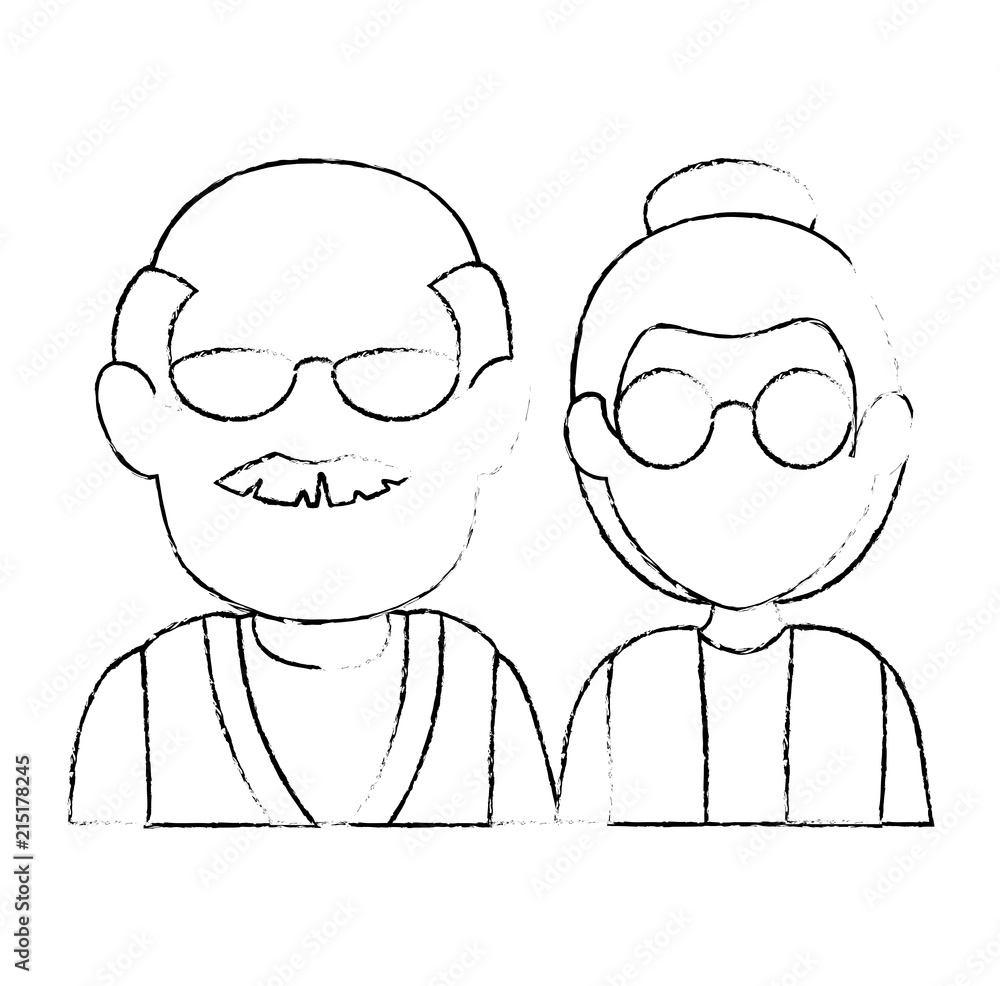 cute grandparents couple avatars characters cute grandparents couple avatars characters