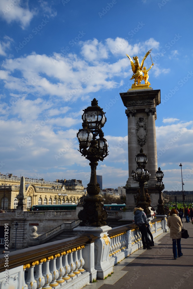 The famous Pont Alexandre III over the Seine in Paris