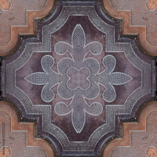Seamless pattern with old road or wall tile photo