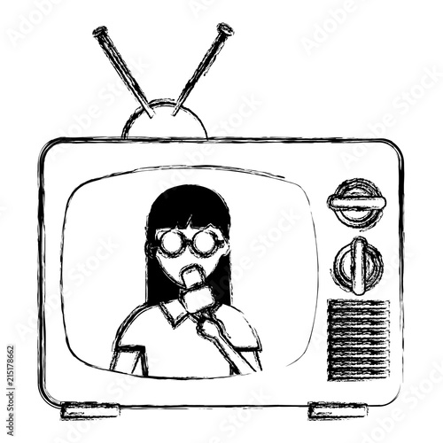 woman news reporter in tv character