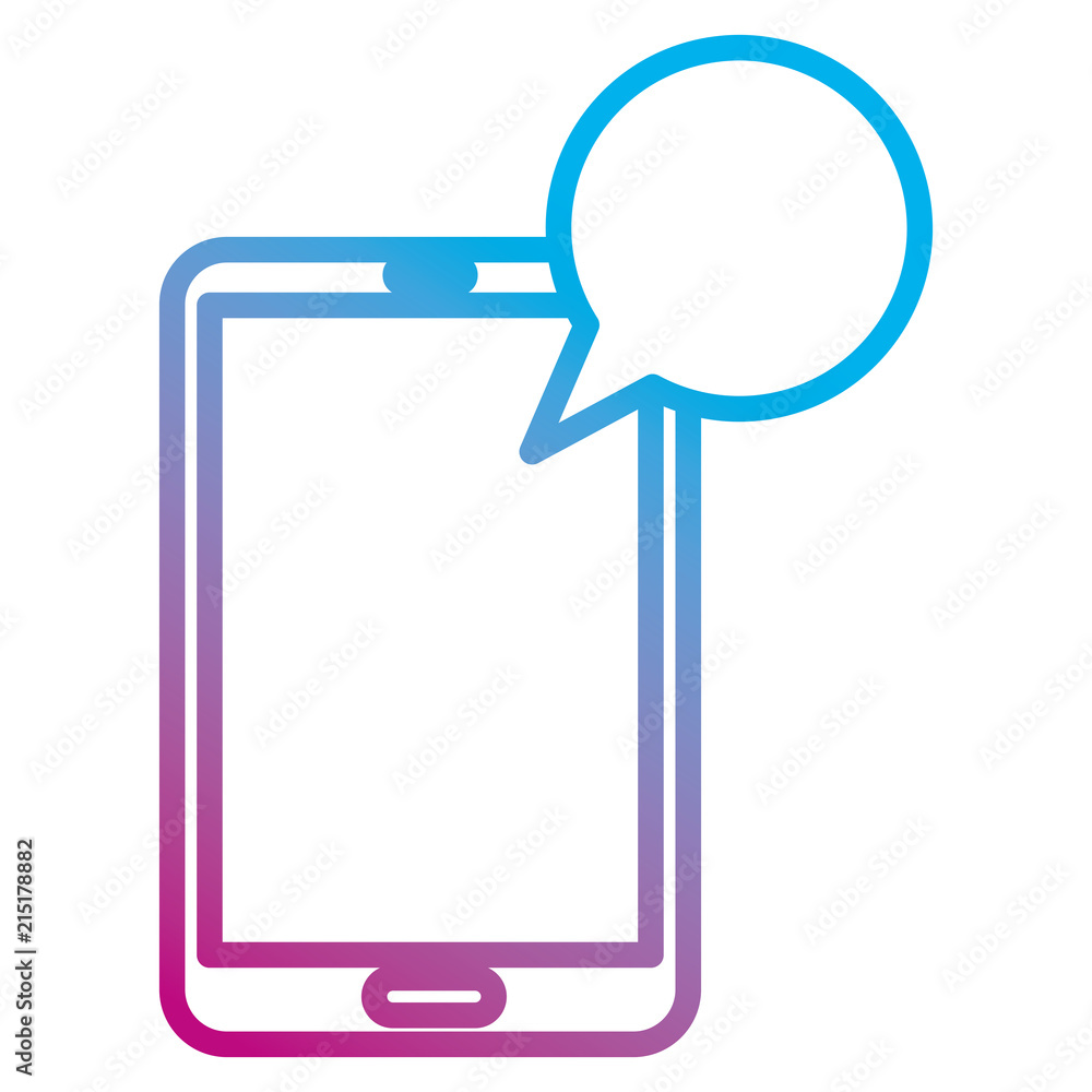 smartphone device with speech bubble smartphone device with speech bubble