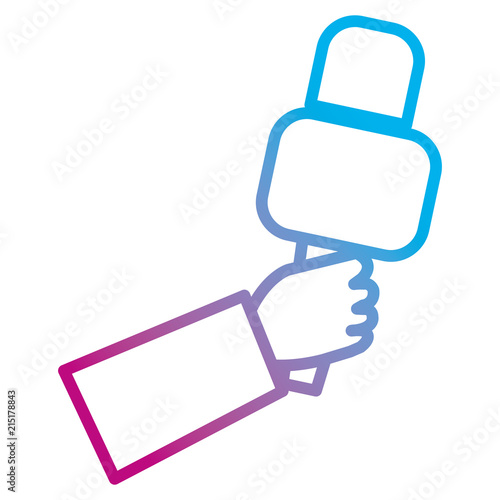 hand reporter with microphone