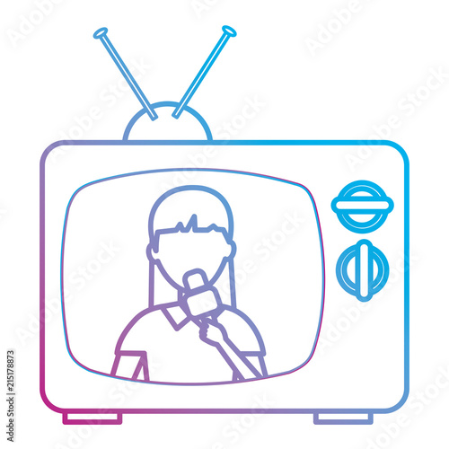 woman news reporter in tv character